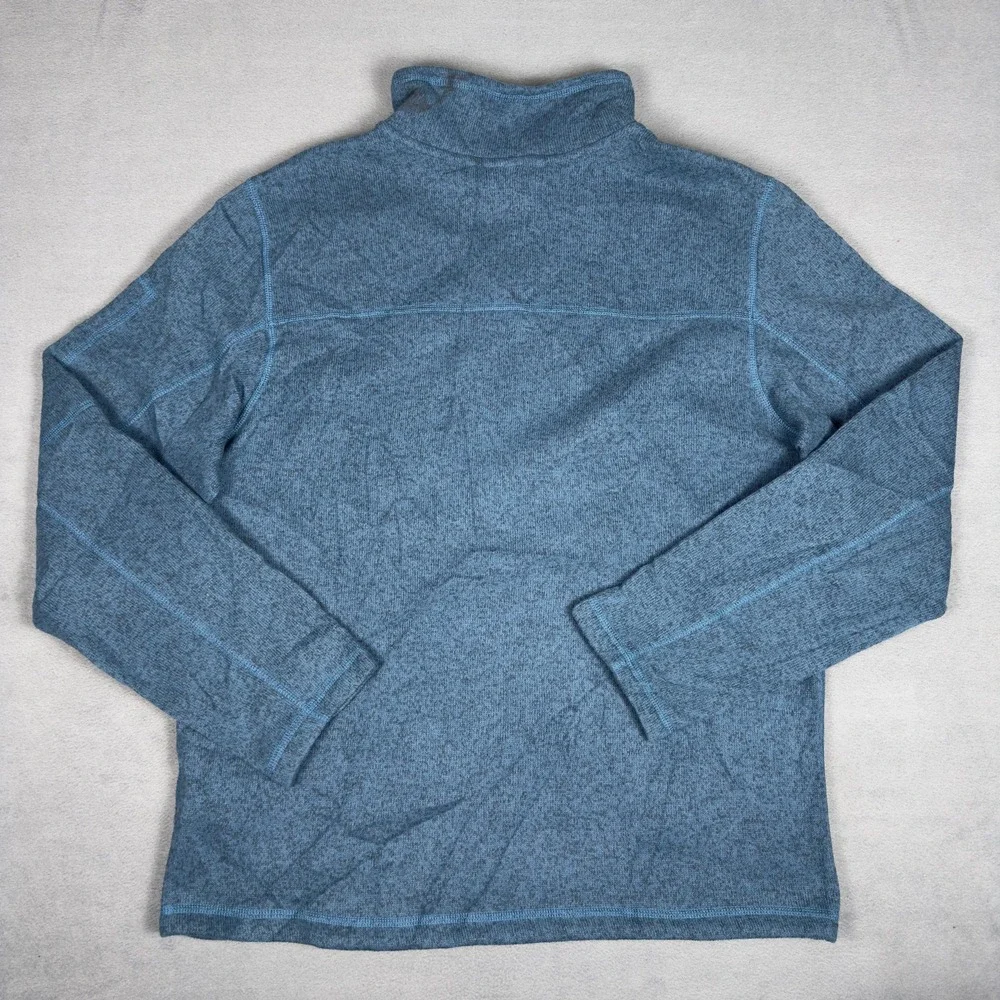 North Face Gordon Lyons Quarter Zip Sweater Fleece Pullover Mens L Blue Heather
